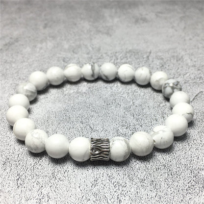 Howlite Gemstone Beaded Adjustable Handmade Bracelet
