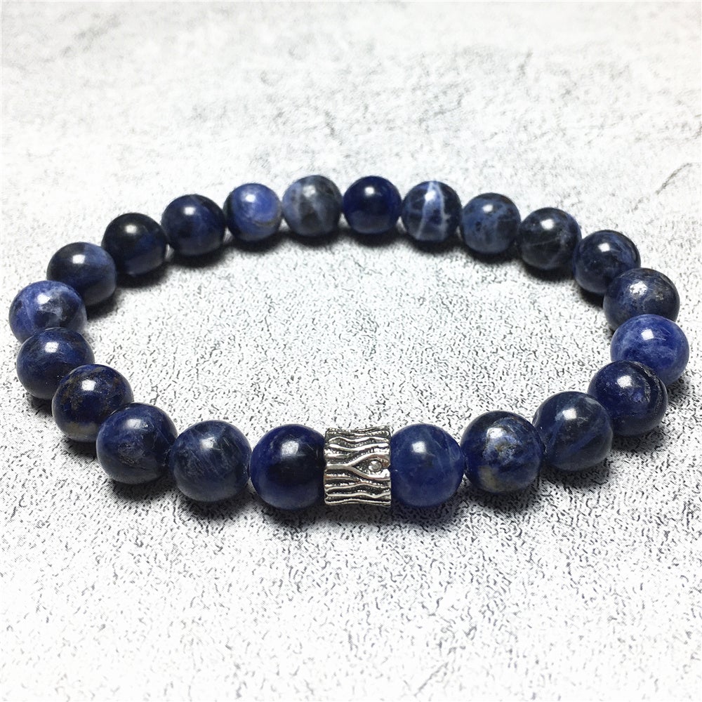 Sodalite Gemstone Beaded Adjustable Handmade Bracelet