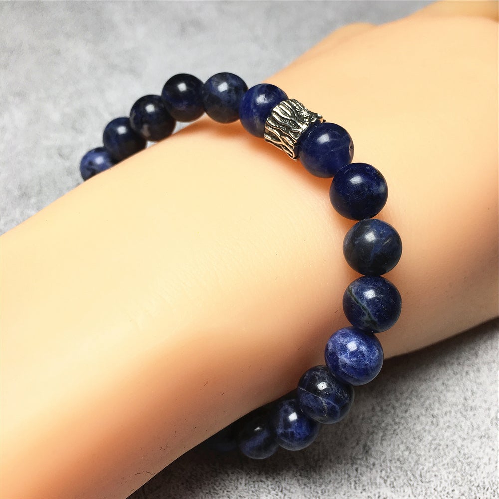 Sodalite Gemstone Beaded Adjustable Handmade Bracelet
