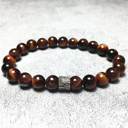 Red Tiger Eye Gemstone Beaded Adjustable Handmade Bracelet
