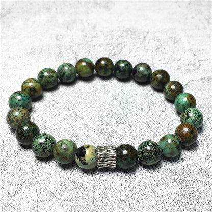 African Turqoiuse Gemstone Beaded Adjustable Handmade Bracelet