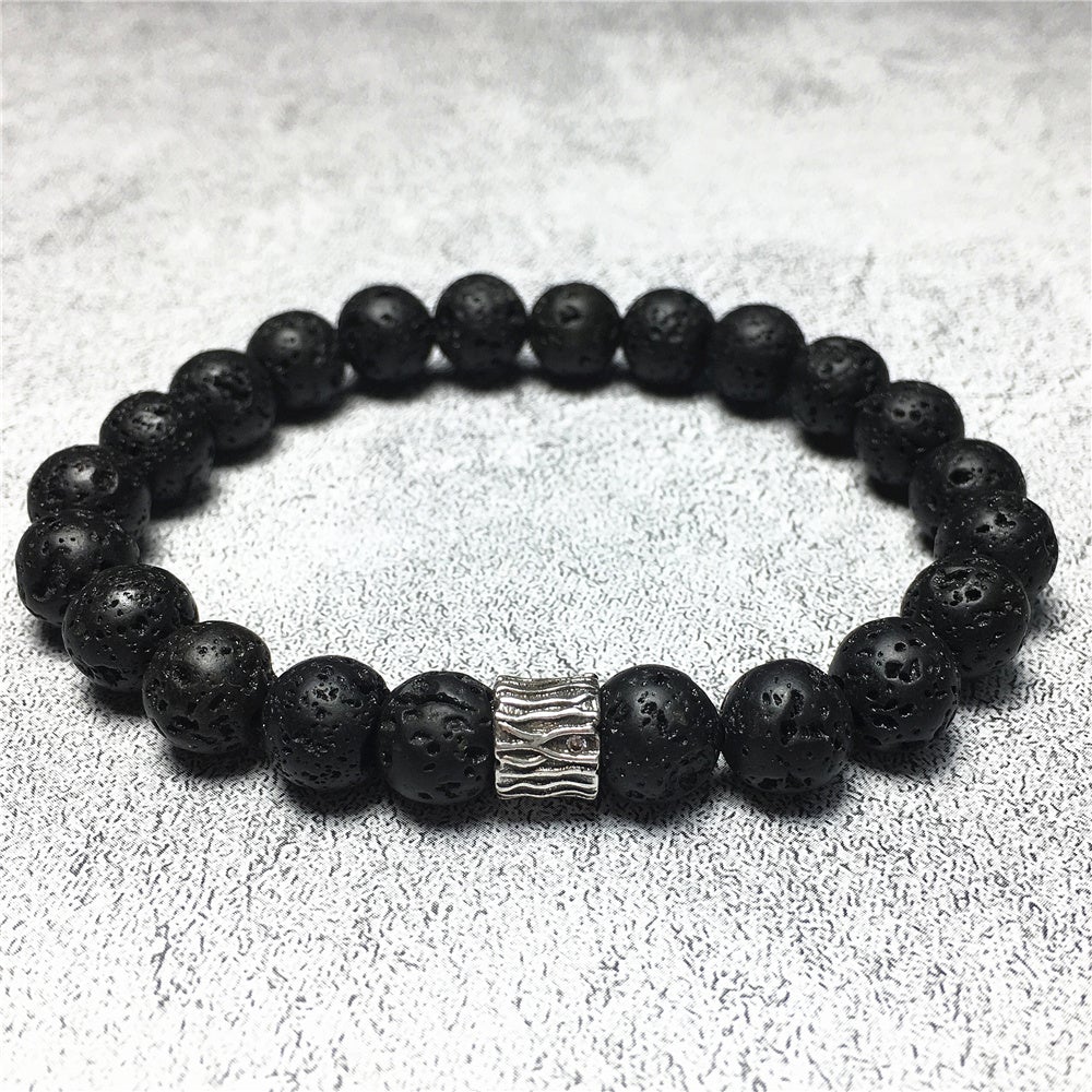 Lava Gemstone Beaded Adjustable Handmade Bracelet
