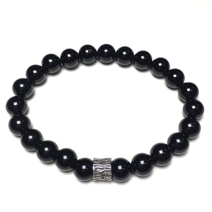 Black Onyx Gemstone Beaded Adjustable Handmade Bracelet