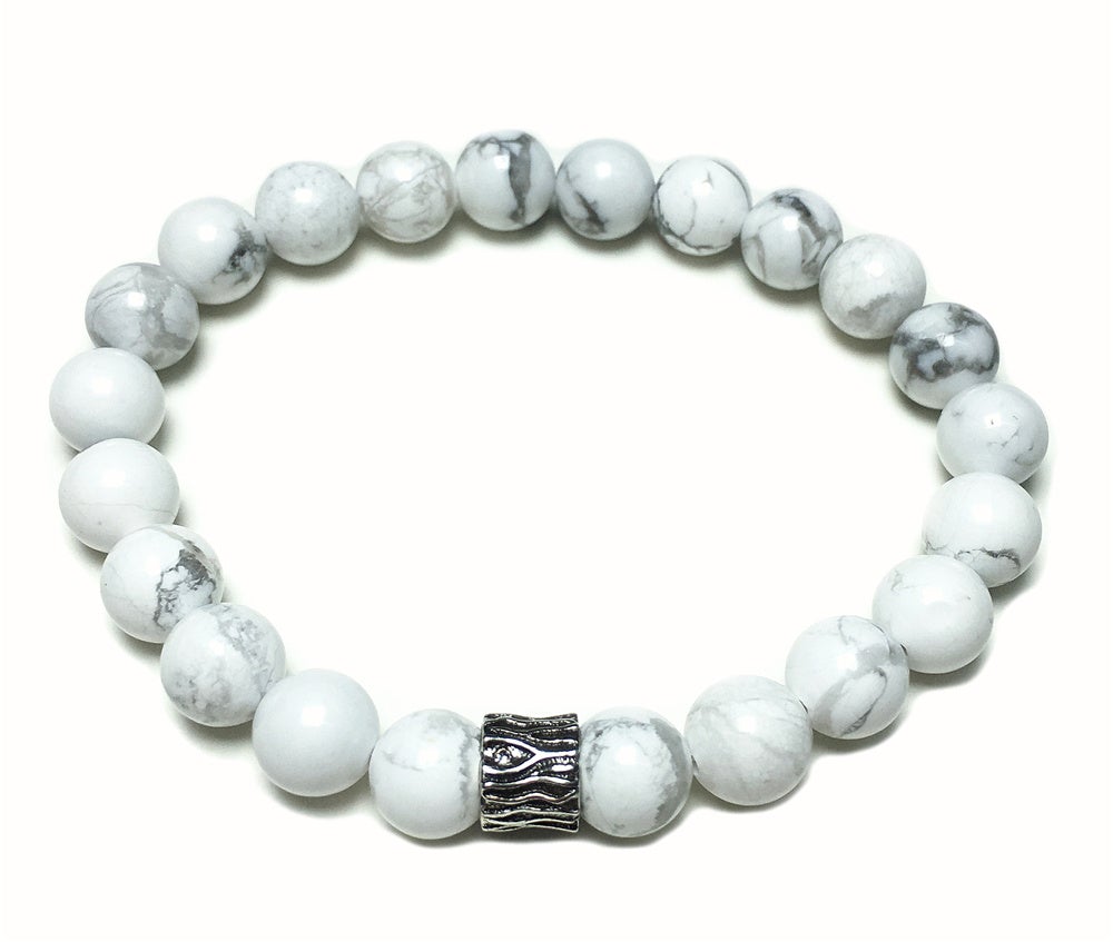 Howlite Gemstone Beaded Adjustable Handmade Bracelet