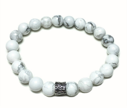 Howlite Gemstone Beaded Adjustable Handmade Bracelet