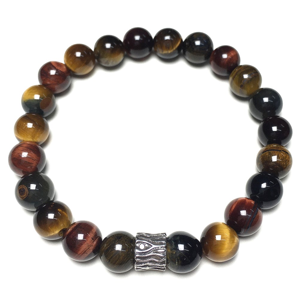 Multi Color Tigereye Gemstone Beaded Adjustable Handmade Bracelet