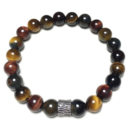 Multi Color Tigereye Gemstone Beaded Adjustable Handmade Bracelet