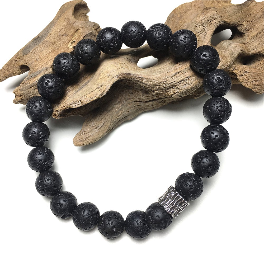 Lava Gemstone Beaded Adjustable Handmade Bracelet