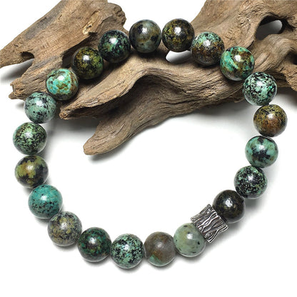 African Turqoiuse Gemstone Beaded Adjustable Handmade Bracelet