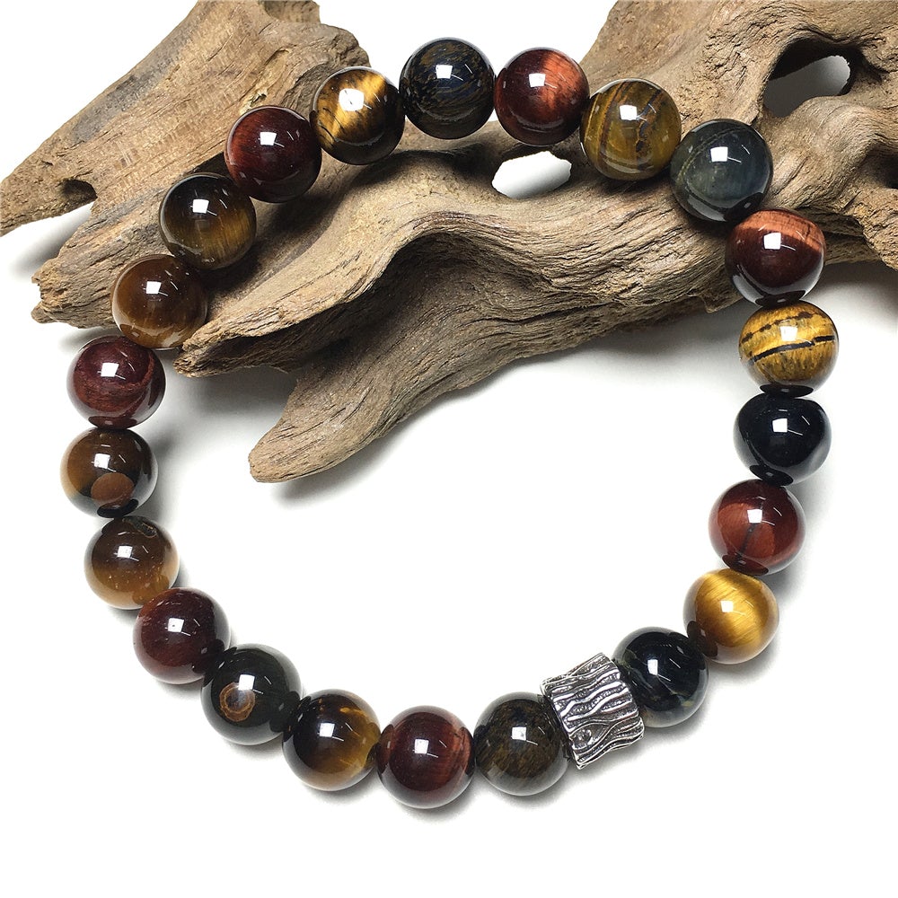 Multi Color Tigereye Gemstone Beaded Adjustable Handmade Bracelet