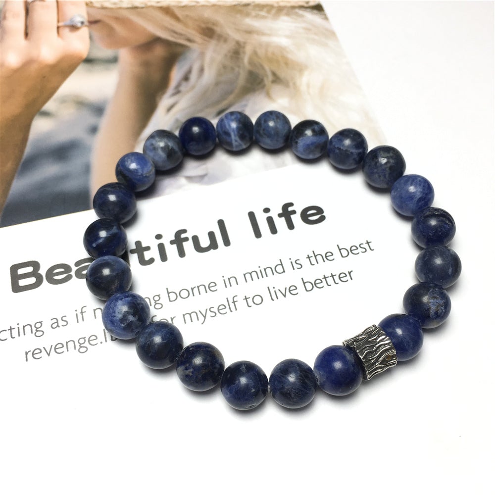 Sodalite Gemstone Beaded Adjustable Handmade Bracelet