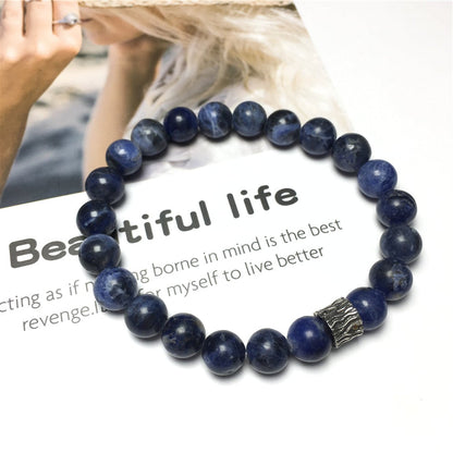 Sodalite Gemstone Beaded Adjustable Handmade Bracelet