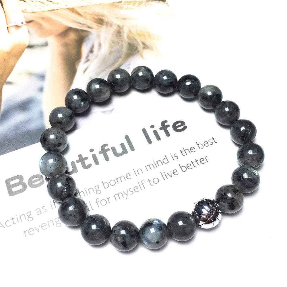 Labradorite Gemstones Handmade Basketball Charms Beads Bracelet