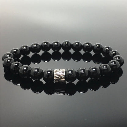 Black Onyx Gemstone Beaded Adjustable Handmade Bracelet