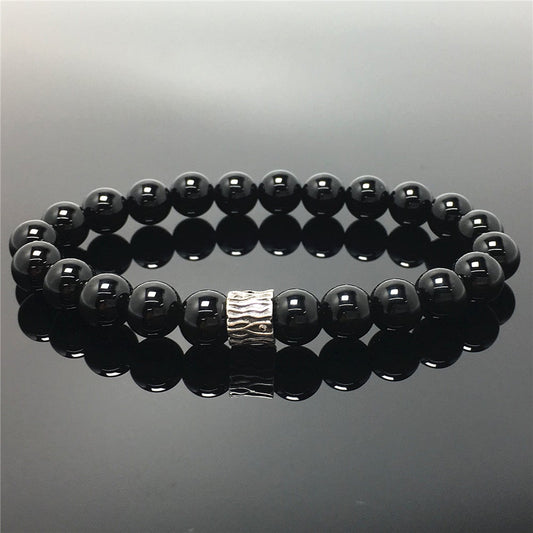 Black Onyx Gemstone Beaded Adjustable Handmade Bracelet