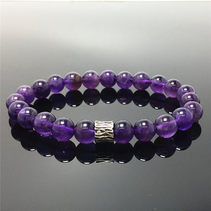 Amethyst Gemstone Beaded Adjustable Handmade Bracelet
