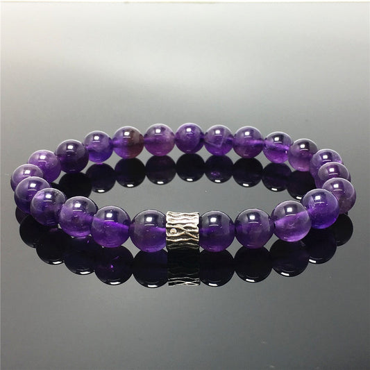Amethyst Gemstone Beaded Adjustable Handmade Bracelet