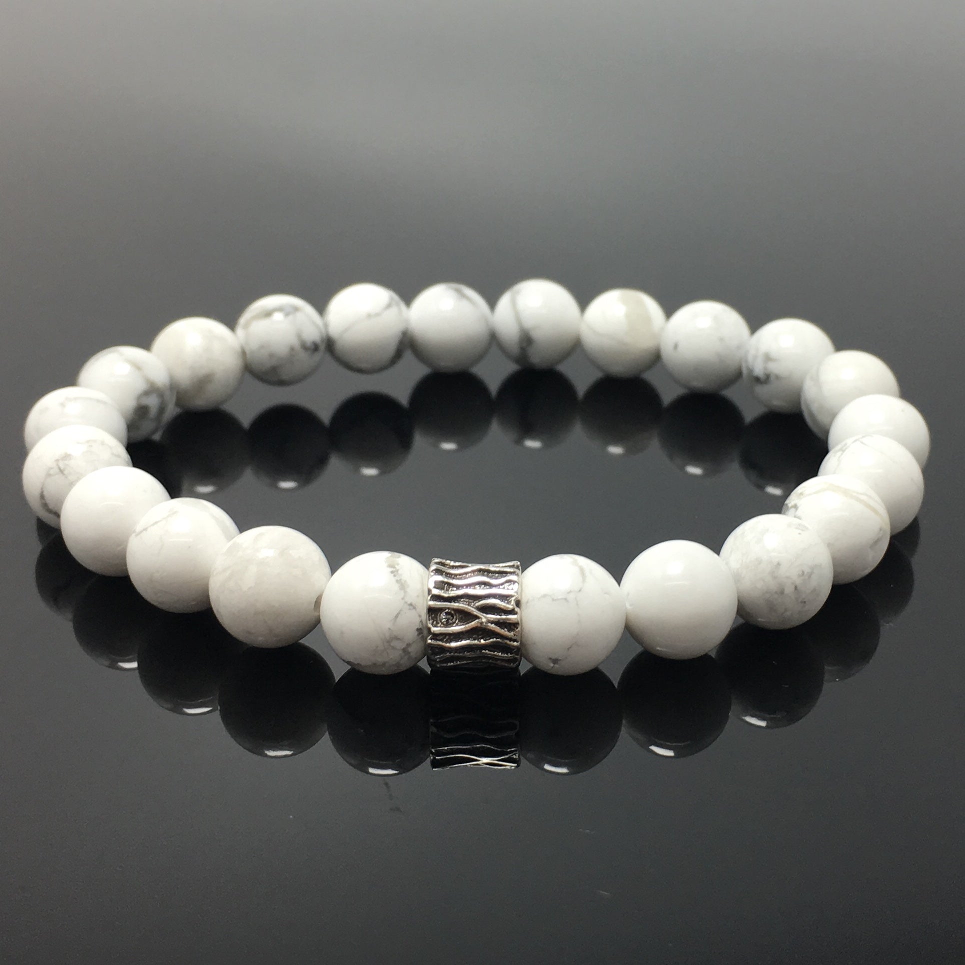 Howlite Gemstone Beaded Adjustable Handmade Bracelet