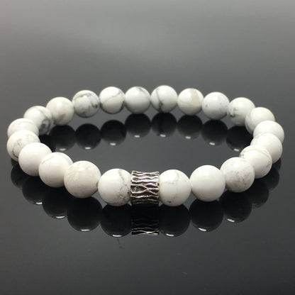 Howlite Gemstone Beaded Adjustable Handmade Bracelet