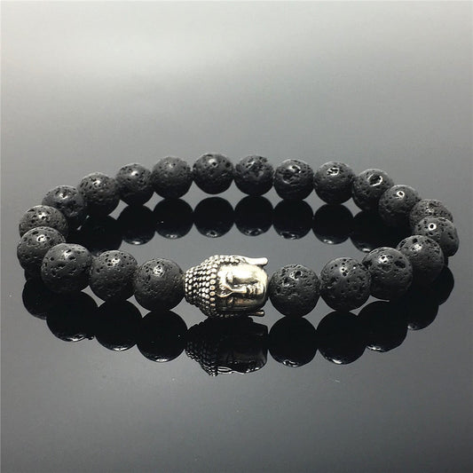 Lava Beaded Bracelets for Men Women Power Gemstone Unisex Adjustable Bracelets