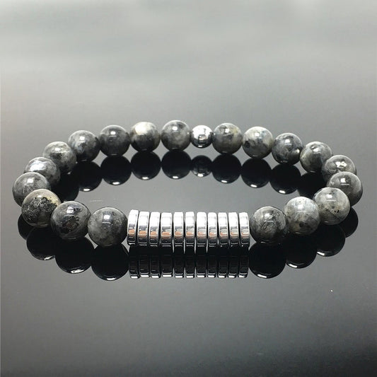 Labradorite Gemstone Hematite Stretch Meditation Healing Bracelets