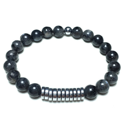 Labradorite Gemstone Hematite Stretch Meditation Healing Bracelets