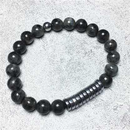 Labradorite Gemstone Hematite Stretch Meditation Healing Bracelets