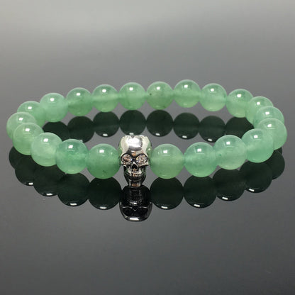 Green Adventurine Stretch Bracelet Natural Round Beads Semi Precious Gemstone Elastic Beaded Bracelet