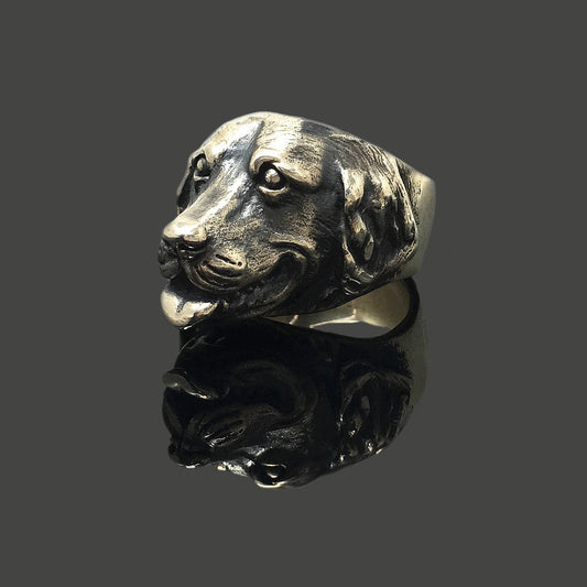 Classic Dog Antique Retro 925 Sterling Silver Ring