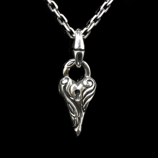 Retro Love Heart Pendant 925 Sterling Silver