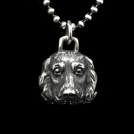 Retro 925 Sterling Silver Dog Head Pendant