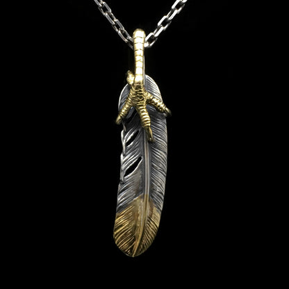 Right Eagle Claw Feather Retro 925 Silver Pendant  Japan Takahashi Goro