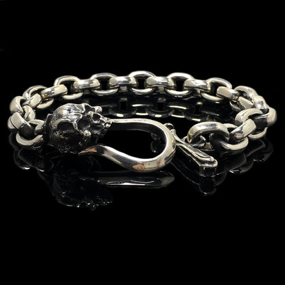 Retro S925 Sterling Silver Skull Bracelet