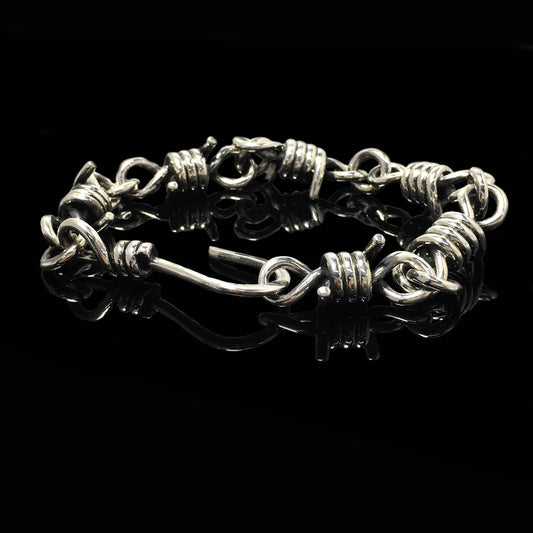 Retro Sterling Silver Twisted Rope Clasp Chain
