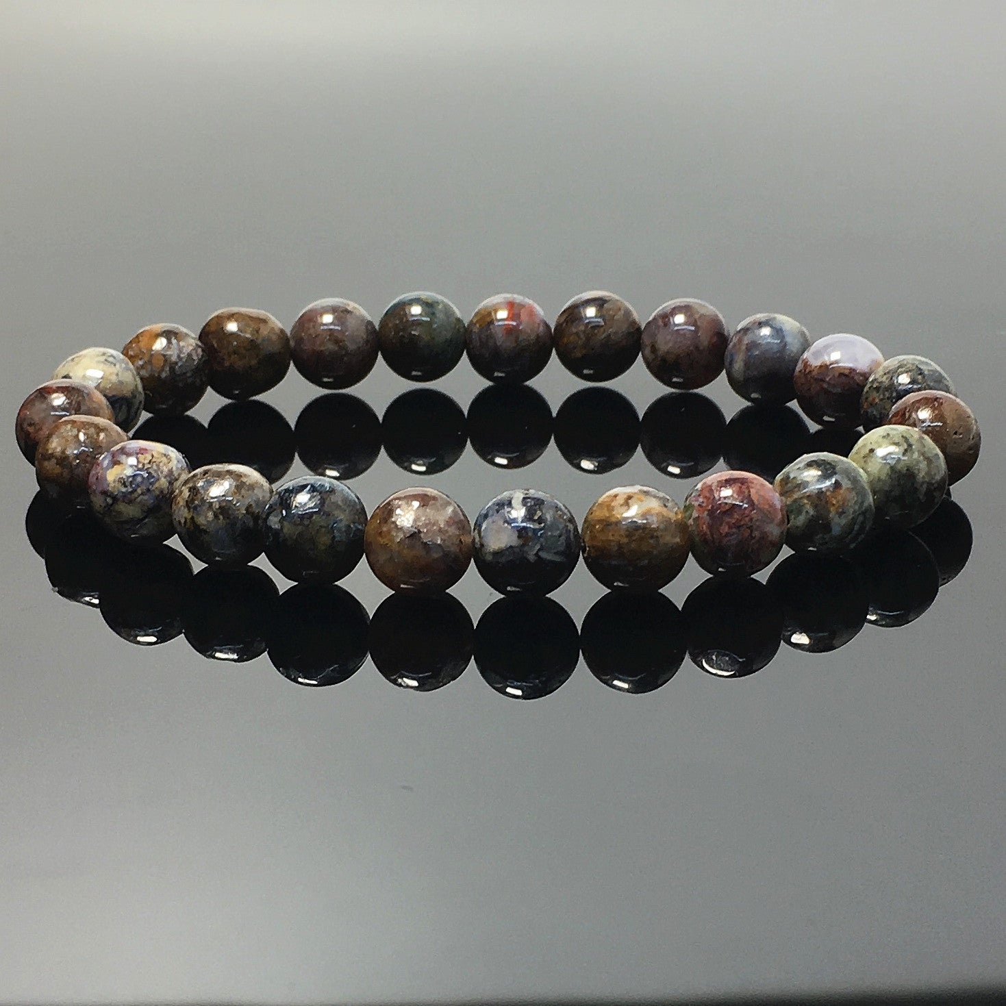 Pietersite Natural Gemstone Crystal Healing stretch Beads Bracelet