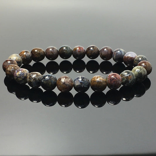 Pietersite Natural Gemstone Crystal Healing stretch Beads Bracelet