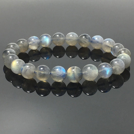 Labradorite Natural Gemstone Crystal Healing Stretch Beads Bracelet