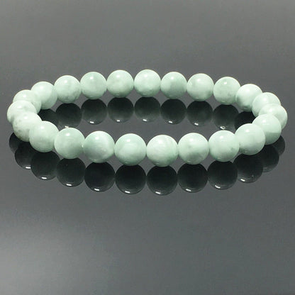 Green Anglite Natural Gemstone Crystal Healing Stretch Beads Bracelet