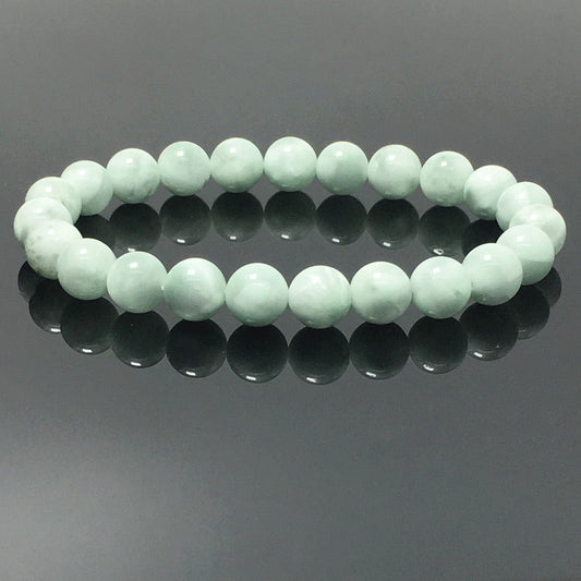 Green Anglite Natural Gemstone Crystal Healing Stretch Beads Bracelet