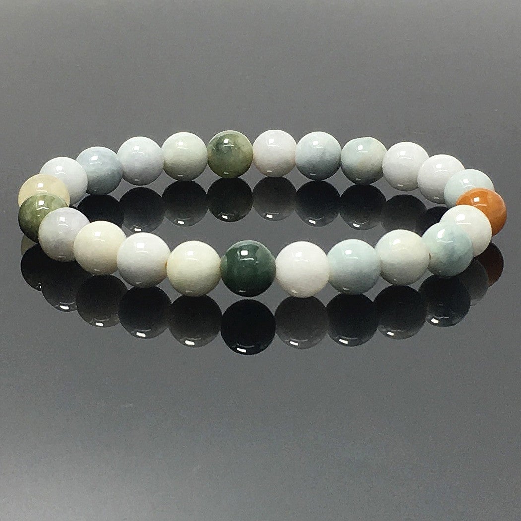Jadite Gemstone Crystal Healing Stretch Beads Bracelet