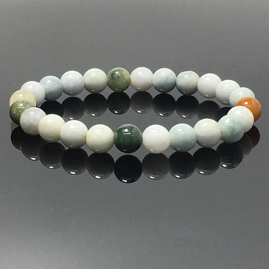 Jadite Gemstone Crystal Healing Stretch Beads Bracelet