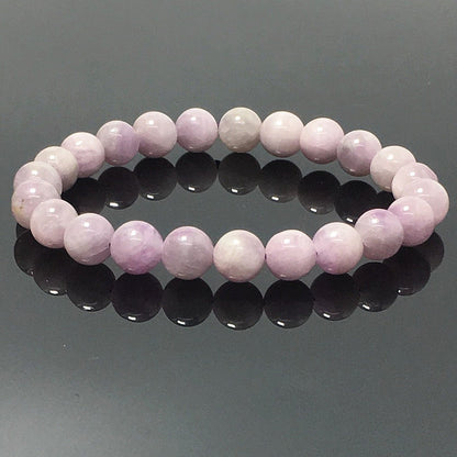 Kunzite Gemstone Crystal Healing Stretch Beads Bracelet