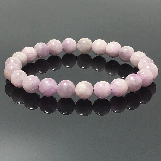 Kunzite Gemstone Crystal Healing Stretch Beads Bracelet