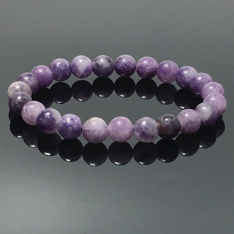 Lepidolite Gemstone Crystal Healing Stretch Beads Bracelet