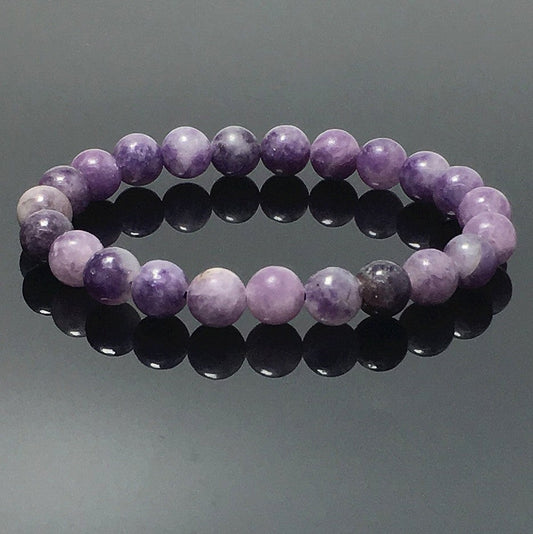 Lepidolite Gemstone Crystal Healing Stretch Beads Bracelet