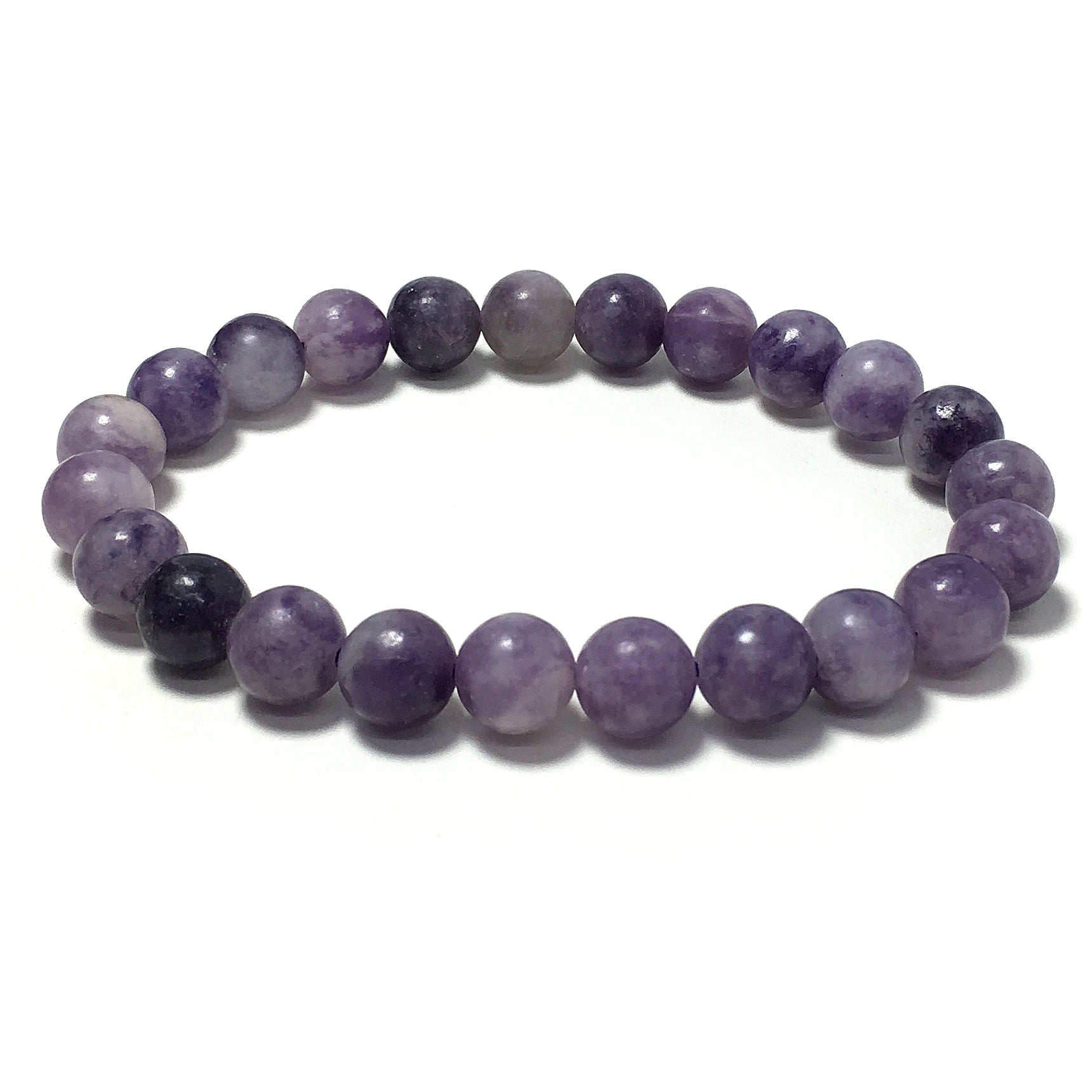 Lepidolite Gemstone Crystal Healing Stretch Beads Bracelet