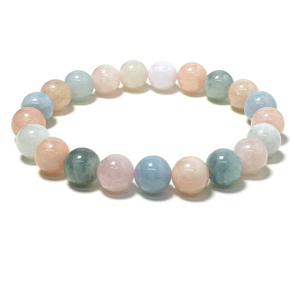 Morganite Gemstone Crystal Healing Stretch Beads Bracelet
