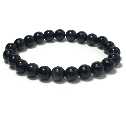 Rianbow Obsidian Gemstone Crystal Healing Stretch Beads Bracelet