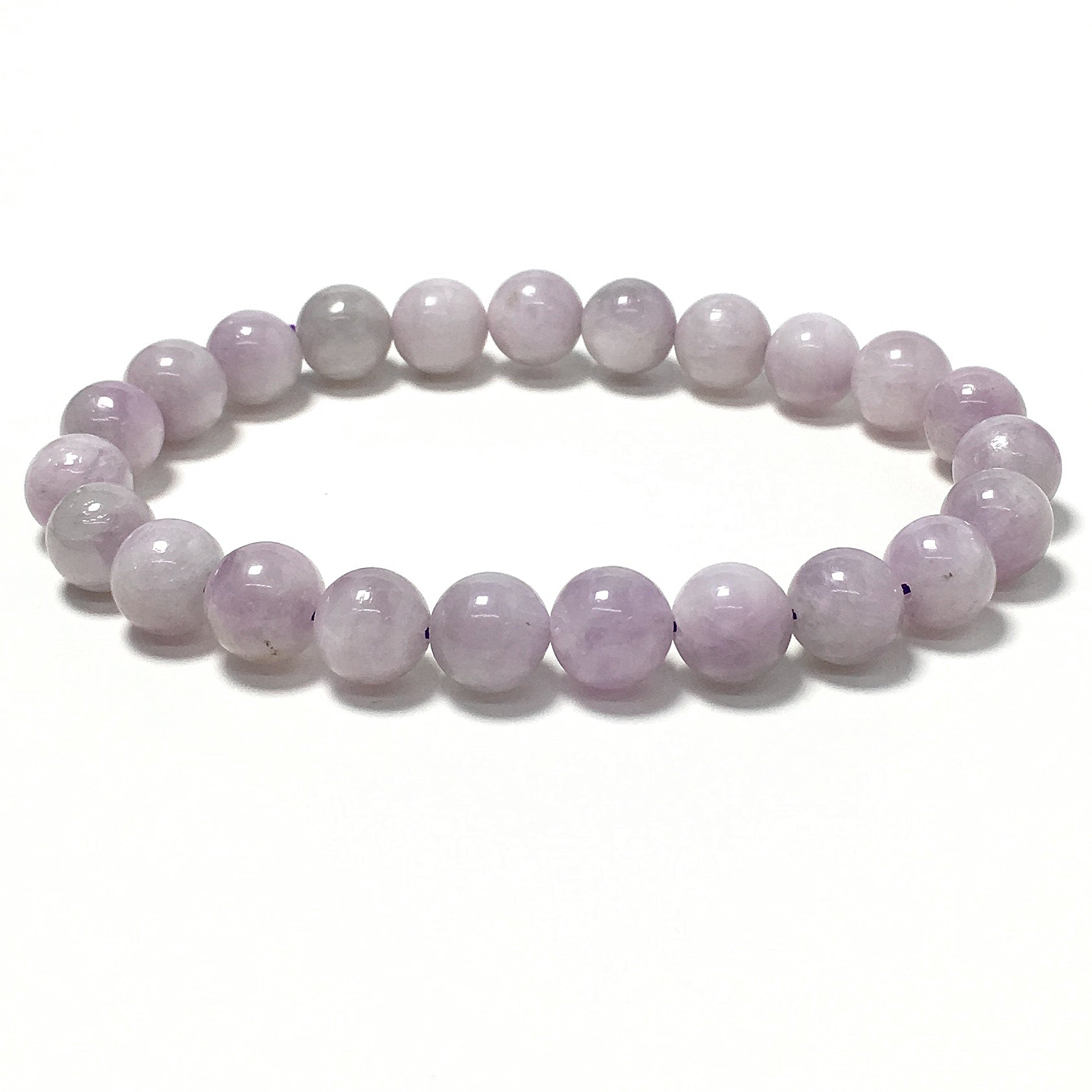 Kunzite Gemstone Crystal Healing Stretch Beads Bracelet
