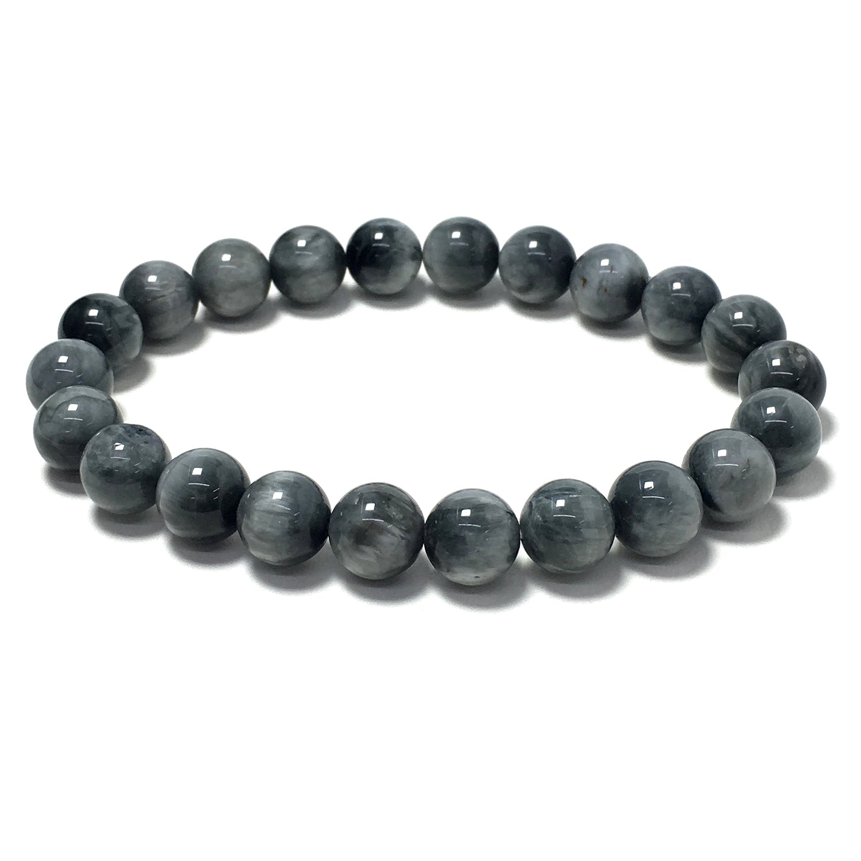 Eagle Eyes Natural Gemstone Crystal Healing Stretch Beads Bracelet